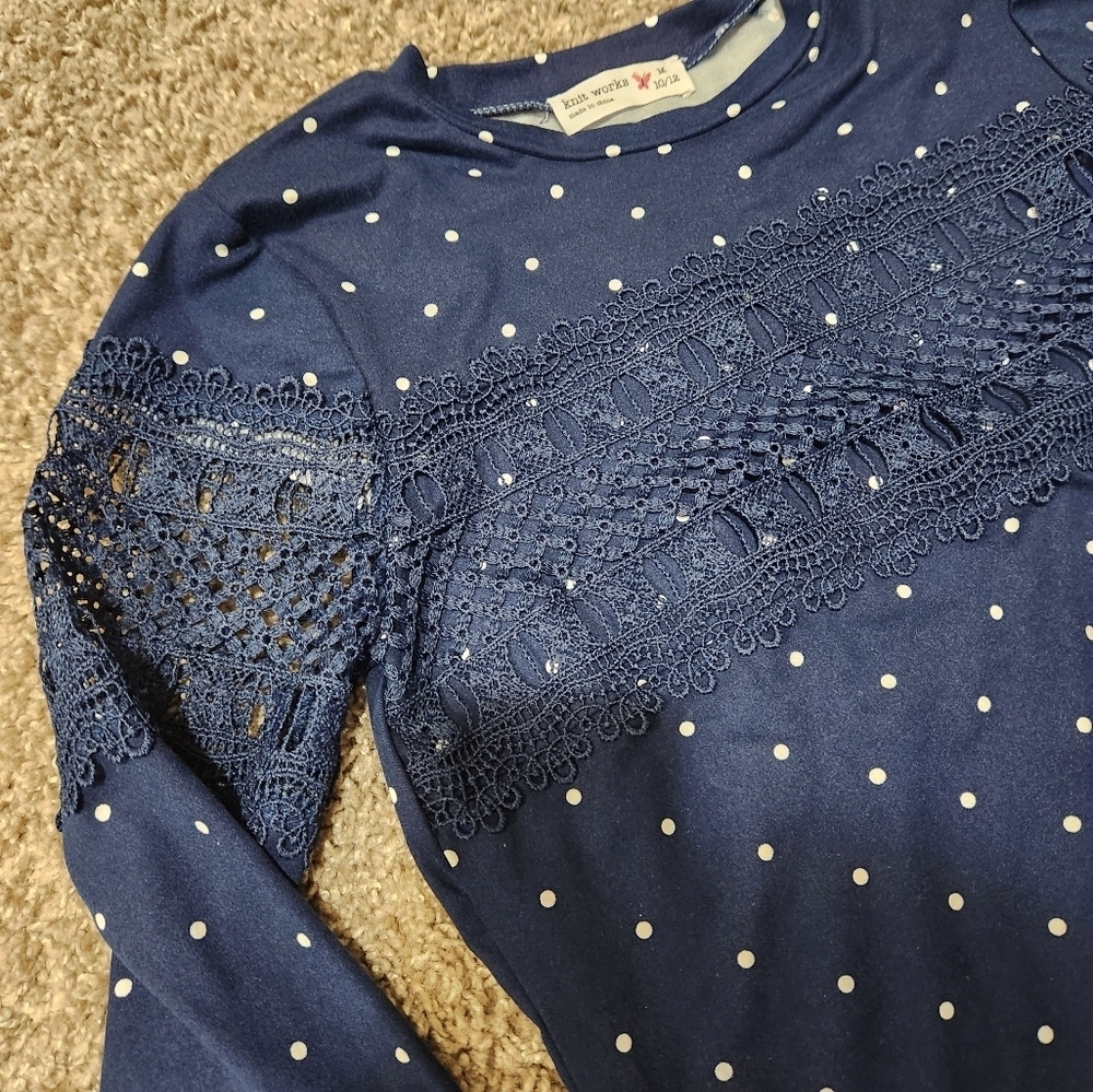 Knit Works Girls long sleeve top, Size M (10/12) - Picture 2 of 3